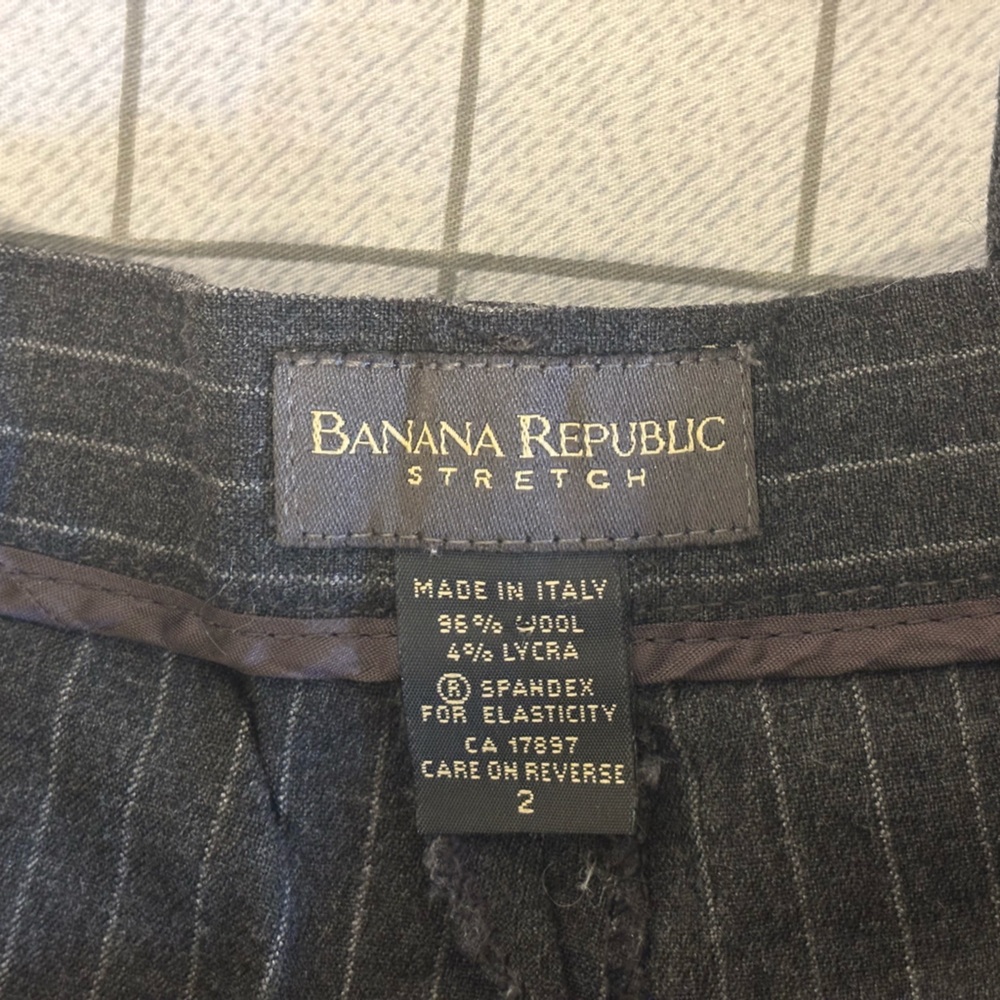 Banana Republic Gray Pinstripe Pantsuit